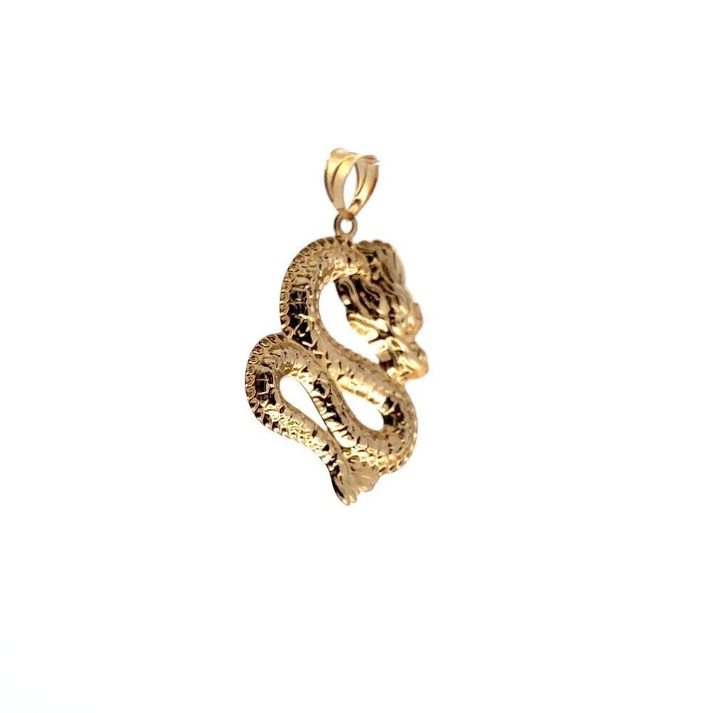 18K Gold Pendant Lucky Dragon Large 1.68 grams - Picture 5 of 13